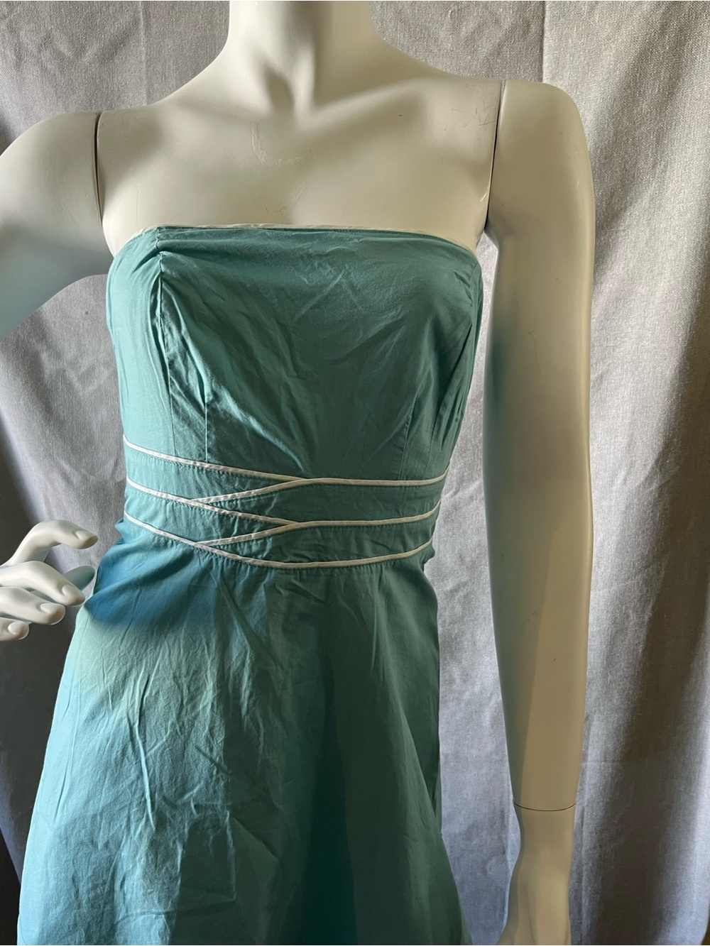 RW&CO. Light Teal Spaghetti Strap/ Strapless Dress Circa 2007 - Picture 2 of 10